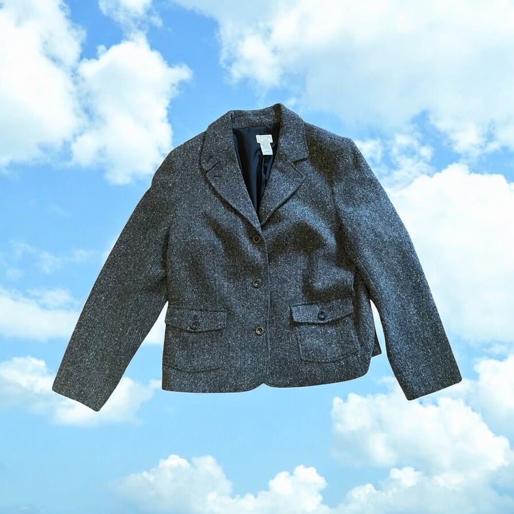 L.L. Bean Black and Gray Tweed Jacket